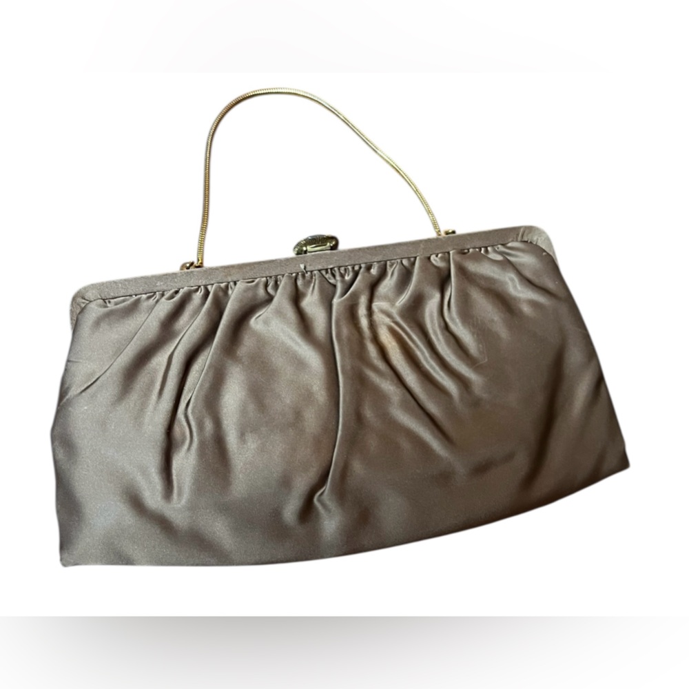 Elegant Satin Clutch Bag - Gold